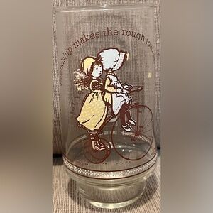 Vintage Glass with Illustrated Design